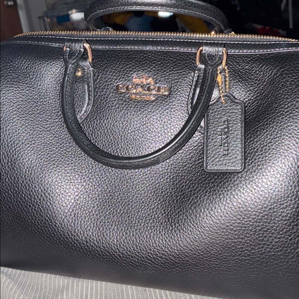 Coach Large Black Leather Rowan Satchel